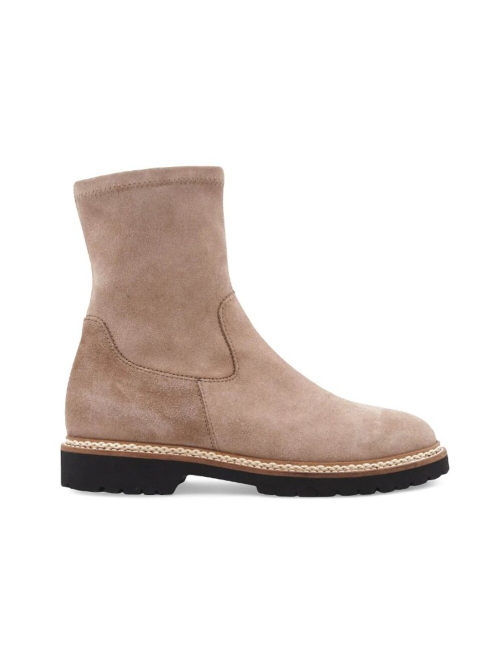 $560 AQUATALIA Maryann WEATHERPROOF ZIP Suede Booties TAUPE SUEDE 9.5 (TF13)